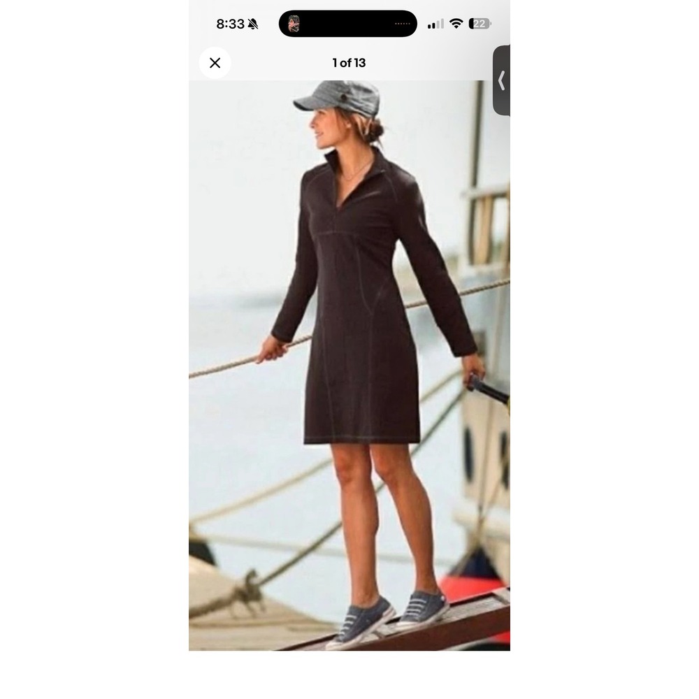 Athleta Brown Cassidy Ponte Knit Half-Zip Dress 773888